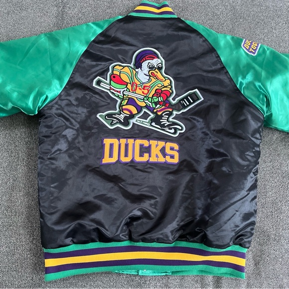 Mighty Ducks Hockey Jacket Mens XL Green Classic Reels Charlie Conway - Picture 7 of 8